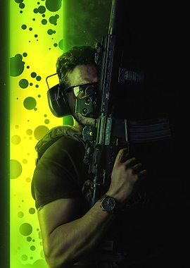 Military Soldier with Rifle