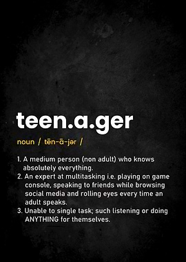 Teenager Definition Poster