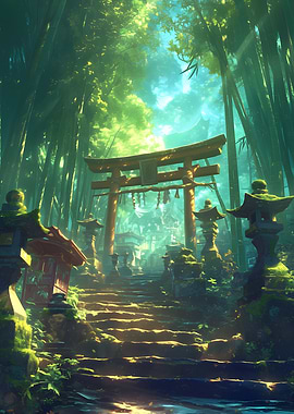 Sacred Temple in the Bamboo Forest