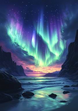 Aurora Borealis Seascape