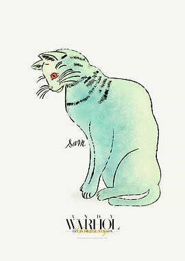 Warhol Drawings Poster | Sam Cat T