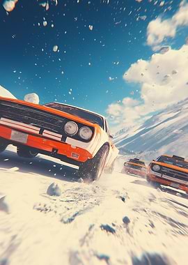 Rally Cars in Snow