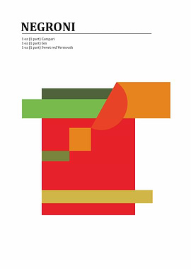 Negroni Cocktail Recipe abstract