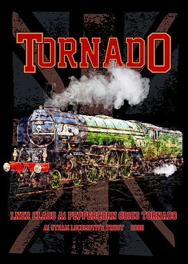 Tornado Vintage Steam Train English Locomotive with Union Jack Flag