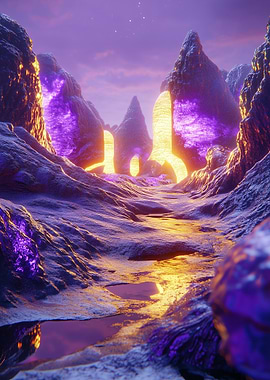 Glowing Alien Landscape