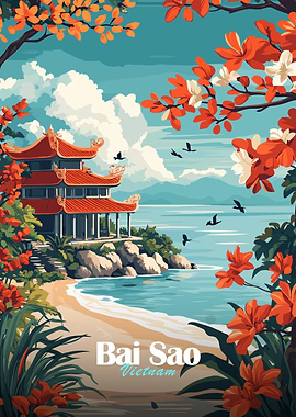 Bai Sao Vietnam Travel Poster