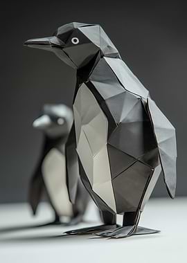 Geometric Penguin Sculpture