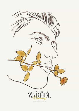 Warhol Drawings Poster | Rose in face