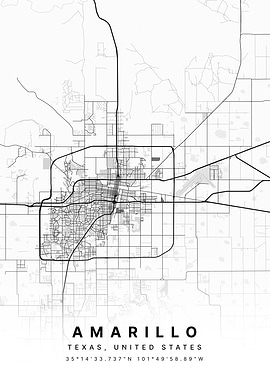 Amarillo Texas USA City Map