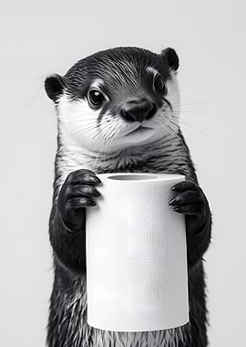 Otter Animal Bathroom Poster