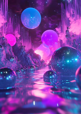 Neon Orb Landscape