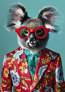 Koala in Suit and Sunglasses