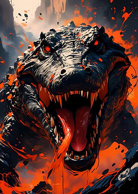 Fierce Alligator Art