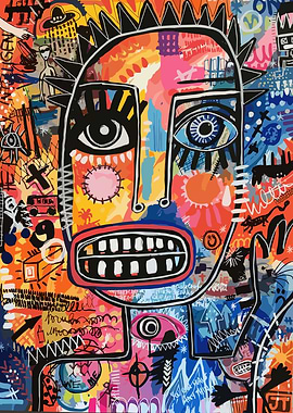 Abstract Face Graffiti Art