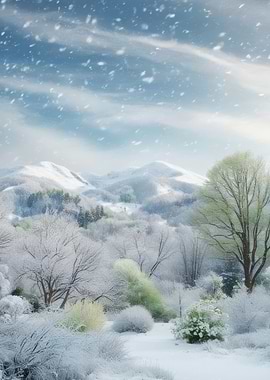 Snowy Mountain Landscape