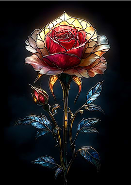 Stained Glass Rose