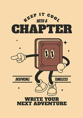 Cool Retro Book Cartoon Illustration