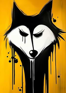 Dripping Wolf Painting