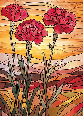 Stained Glass Carnations
