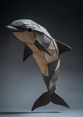 Origami Dolphin Sculpture