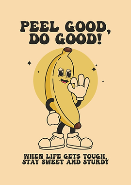 Peel Good Banana Character Illustration