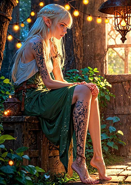 Elven Woman with Tattoos