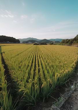 Rice Paddy Field Landscape
