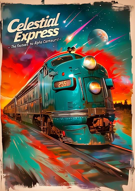 Celestial Express Train Poster