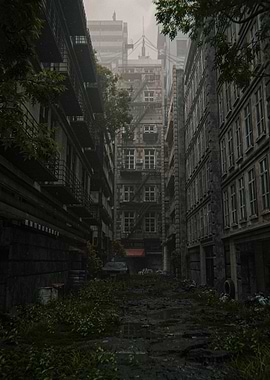Overgrown City Alley
