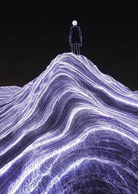 Man Standing On Top Of The Mountain