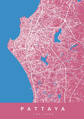 Pattaya City Map Thailand