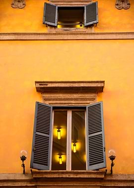 Open Window with Shutters