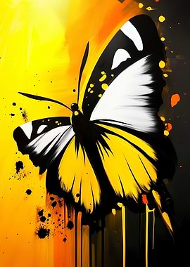 Yellow Butterfly Painting