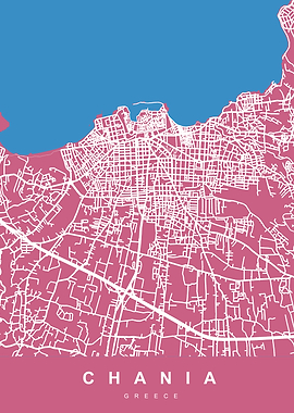 Chania City Map Greece