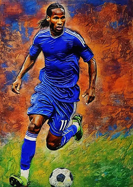 Drogba Soccer Painting
