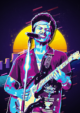 bruno mars Retro art