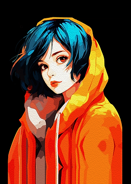Anime Girl in Hoodie
