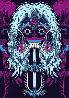 Barong Mask Illustration