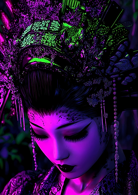 Geisha in Neon Lights