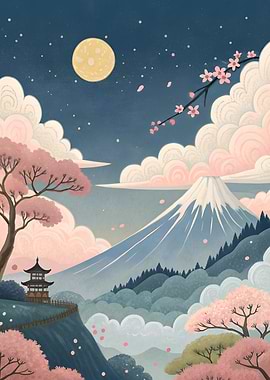 Mount Fuji Night Scene