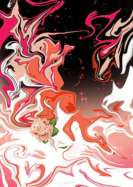 Abstract Rose with Swirls