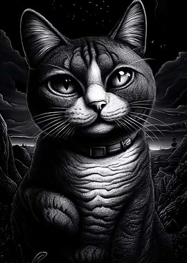 Black and White Cat Portrait