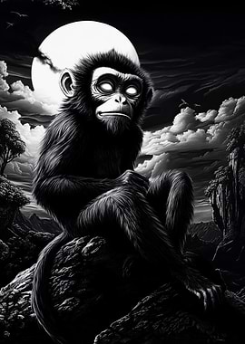 Monkey Under the Moon