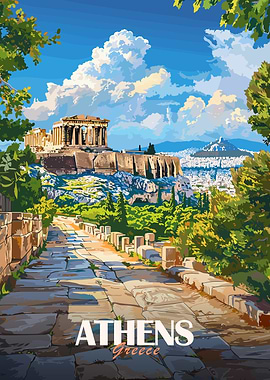 Athens, Greece Travel Poster