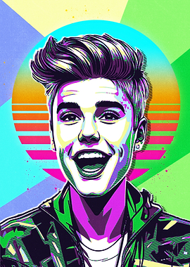 Justin Bieber Retro Pop Art