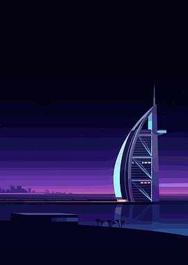 Burj Al Arab Night View