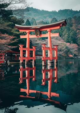 Japanese Torii Gate Reflection