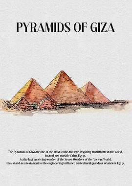 Pyramids of Giza Watercolor