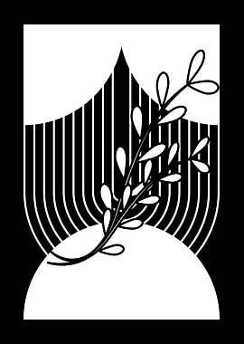 Black and White Floral Art