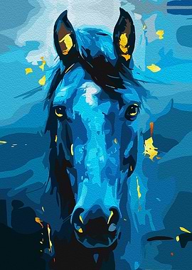 Blue Horse Portrait